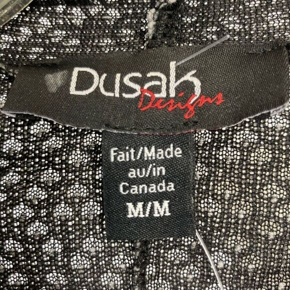 Dusak Design M Gray Black Open Knit Cardigan Art To Wear Lagenlook Hearts - Picture 8 of 9